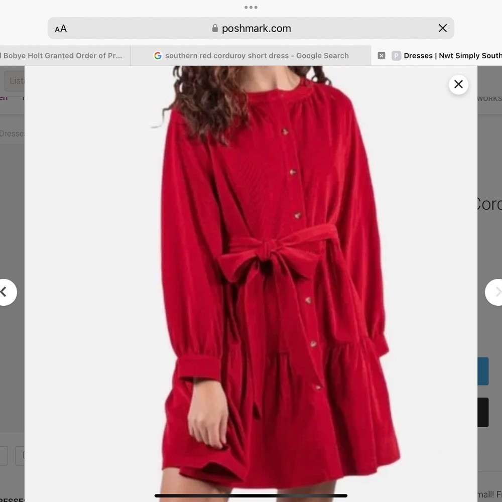 Simply Southern red corduroy dress